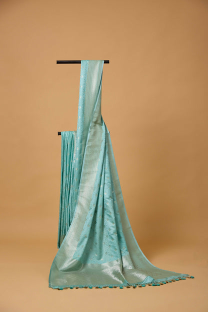 Blue Tenchui Weaving Mashru Silk Saree