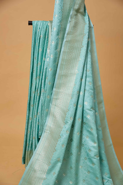 Blue Tenchui Weaving Mashru Silk Saree