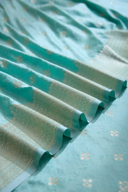 Blue Tenchui Weaving Mashru Silk Saree
