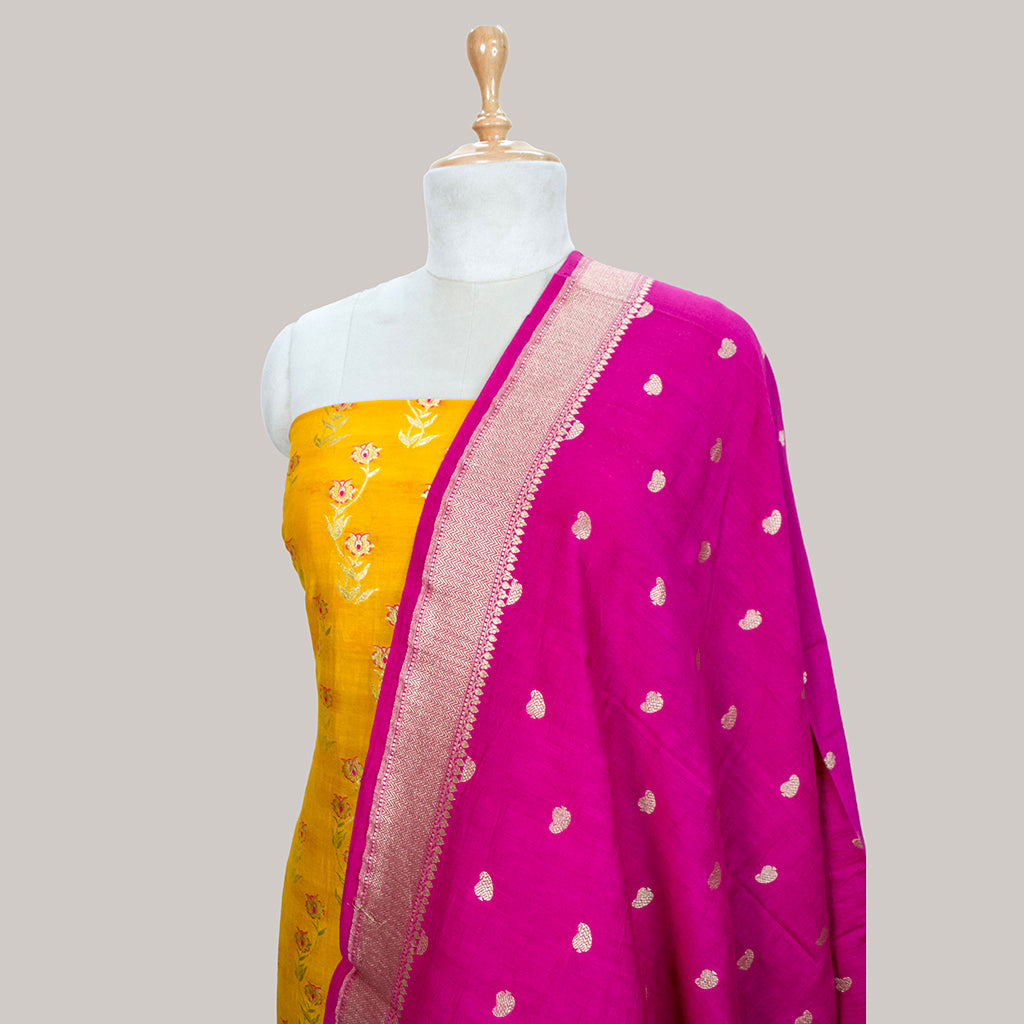 Mustard rani pure cotton 3 piece suit set