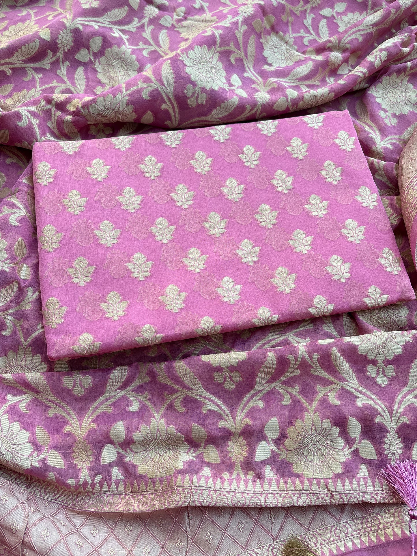 Pink Khaddi georgette suit set