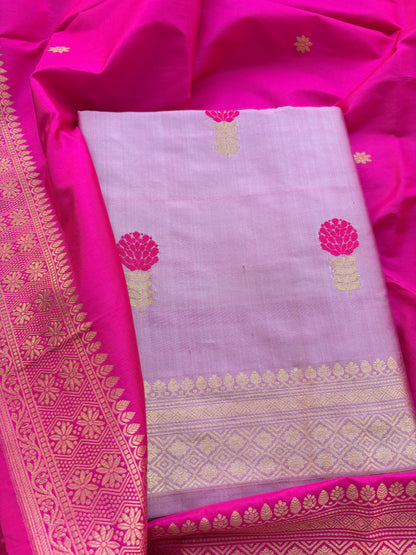 Pink lavender katan by katan silk suit set