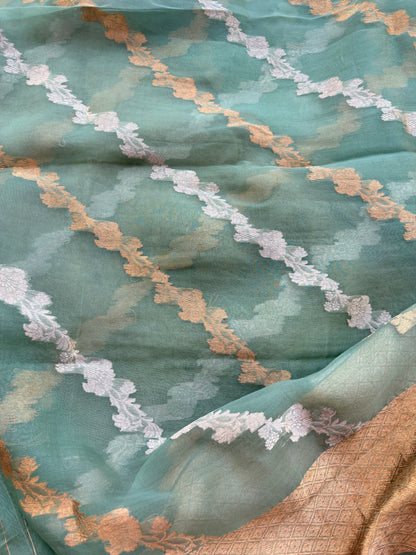 Blue linen silk suit set