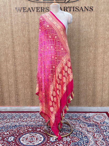 Pink shaded georgette dupatta