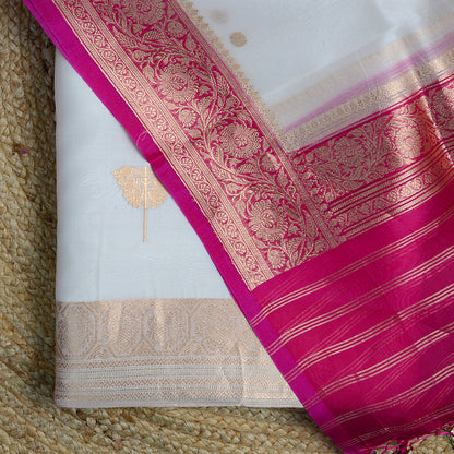White kora suit with chap dye dupatta