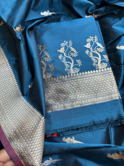 Blue katan by katan kadhwa silk suit set