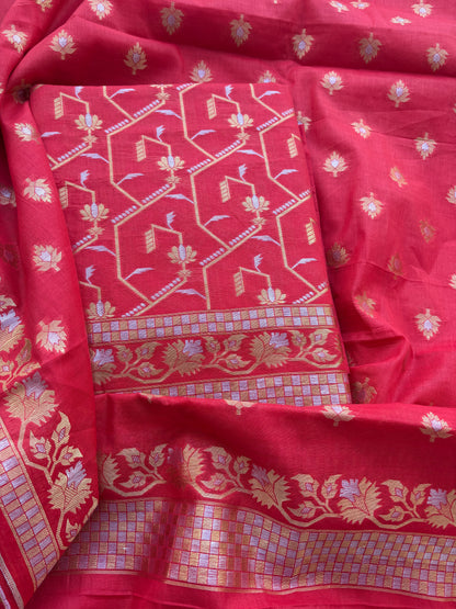 Red Chanderi Sona Rupa suit set