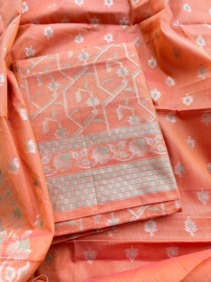 Orange dhoop chau Chanderi cotton suit set