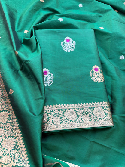Green katan meenadar kadhwa suit set