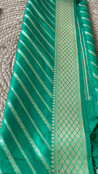 Green premium Banarasi silk dupatta