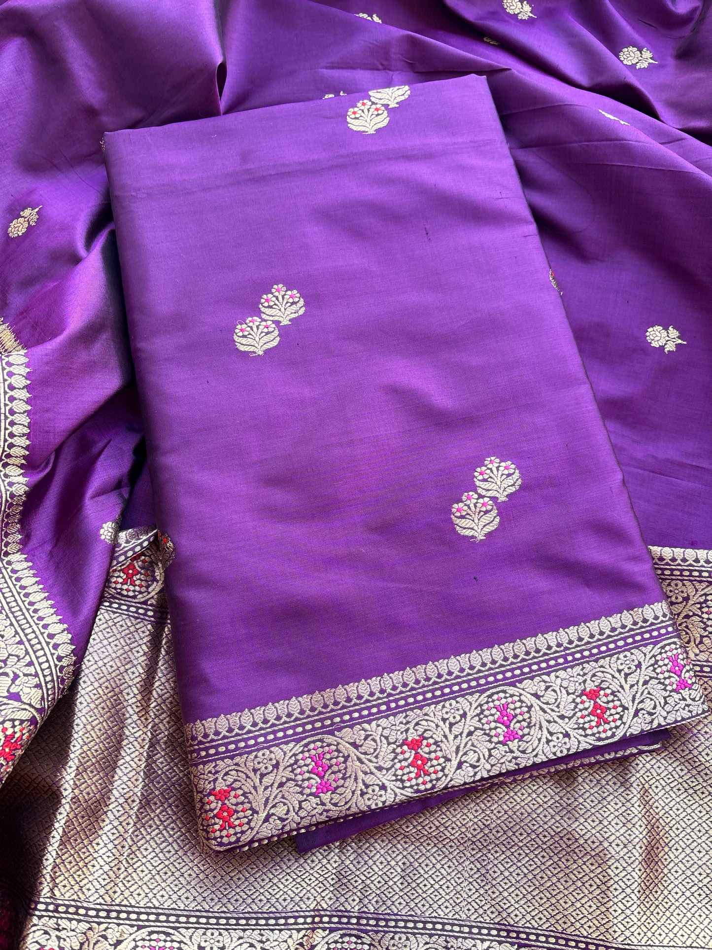 Purple katan by katan meenadar suit set