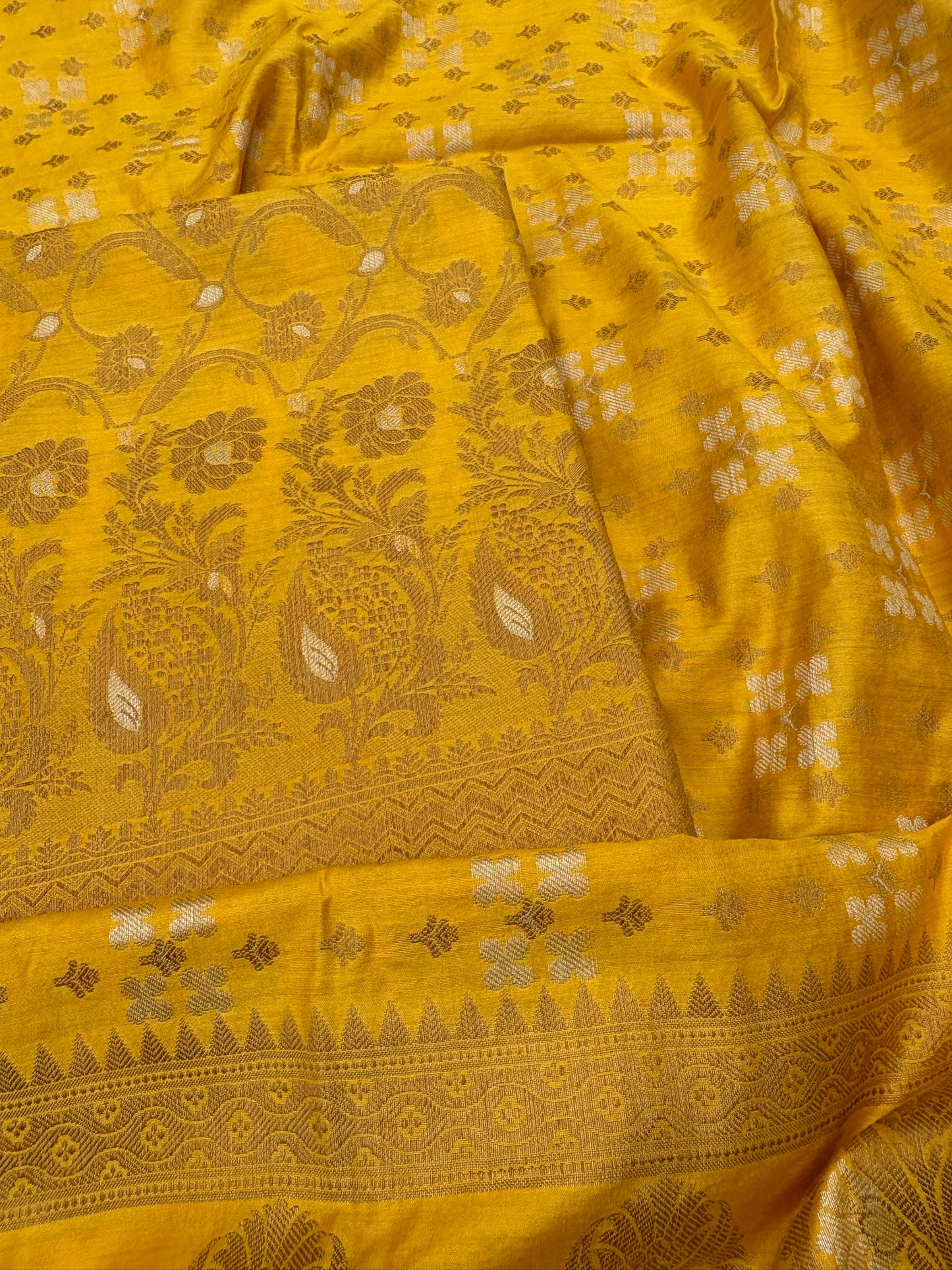 Yellow cotton 3 piece suit set