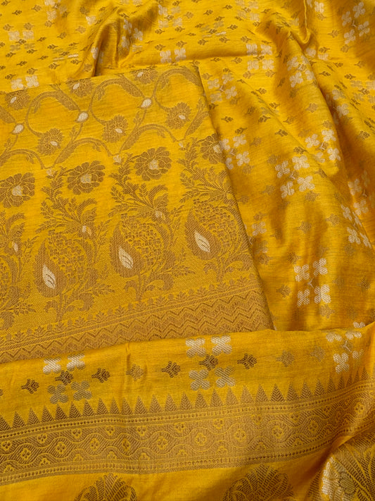 Yellow cotton 3 piece suit set
