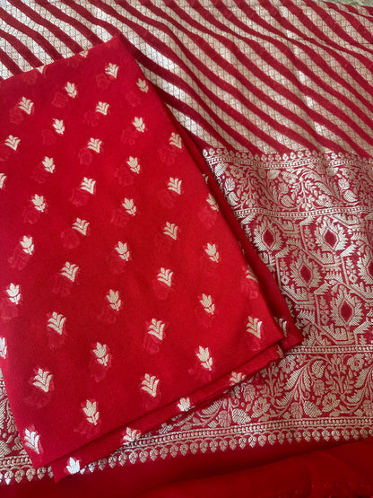 Red khaddi georgette 2 piece suit