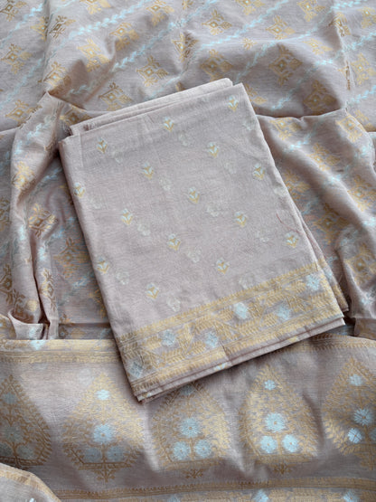 Peach Sona Rupa Chanderi suit set