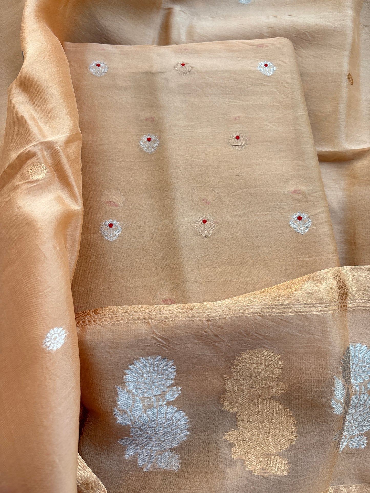 Cream/ beige  kora kadhwa suit set