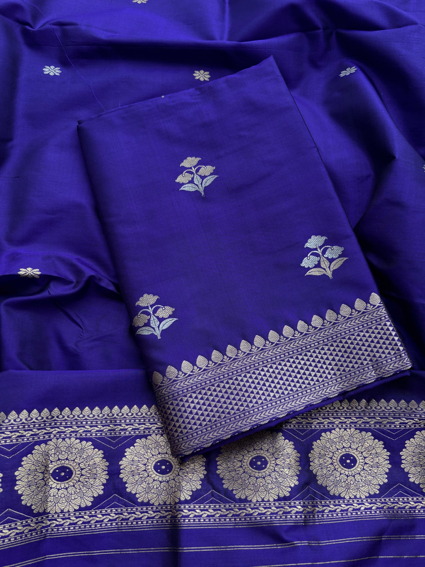 Purple Katan by katan silk kadhwa suit set