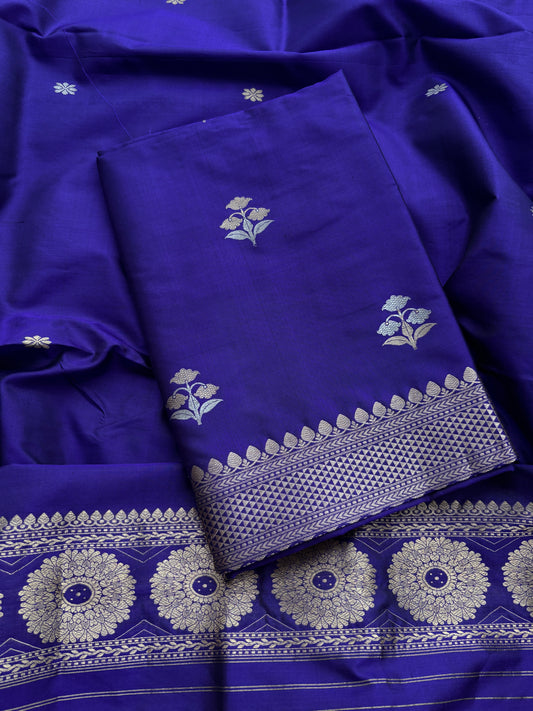Purple Katan by katan silk kadhwa suit set