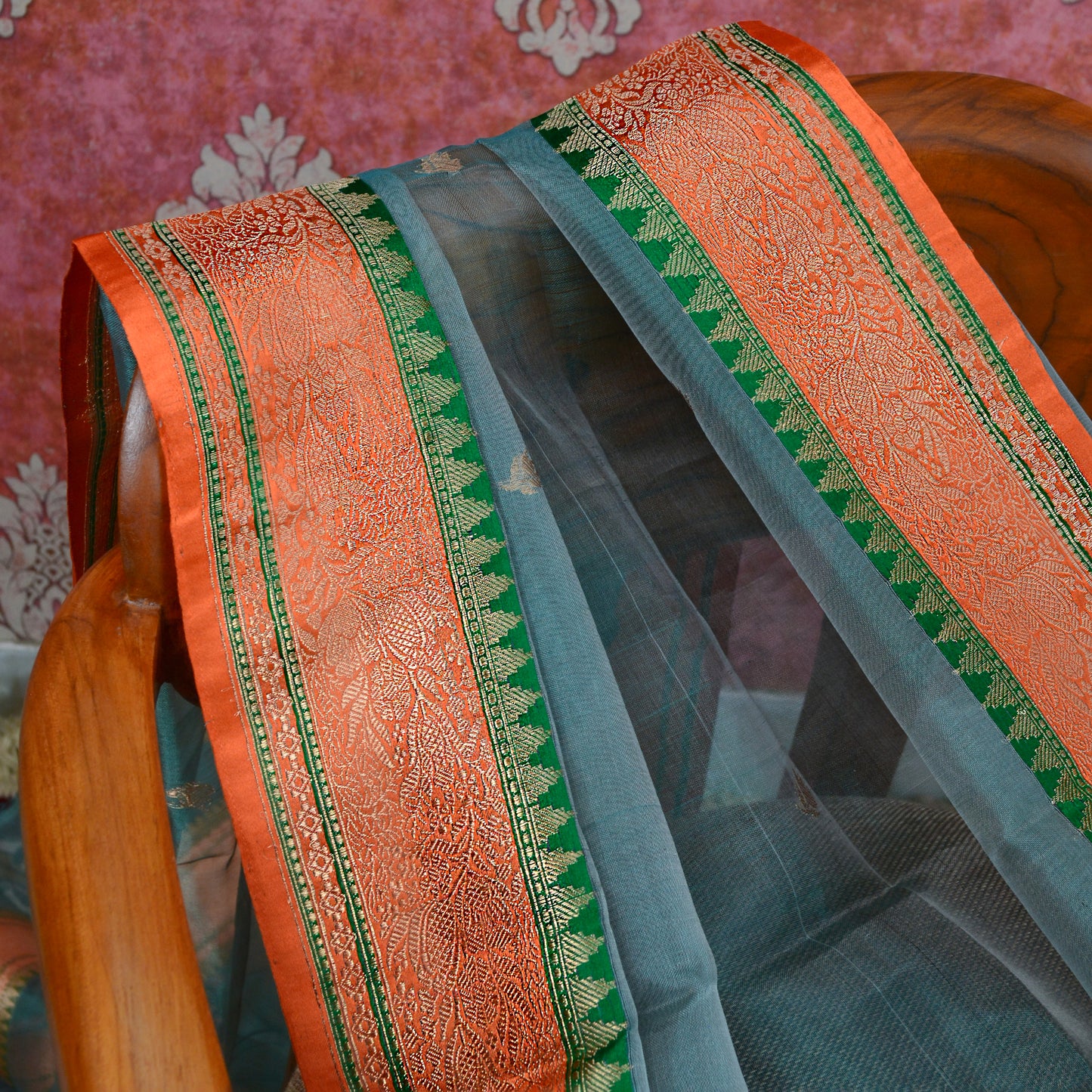 Pure kora tissue kadhwa dupatta