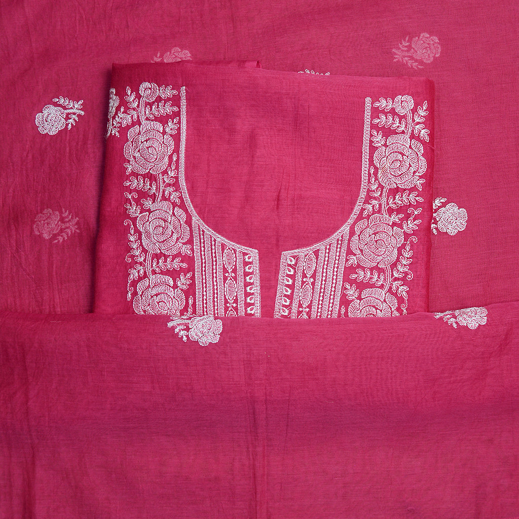 Pink Chanderi silk suit set