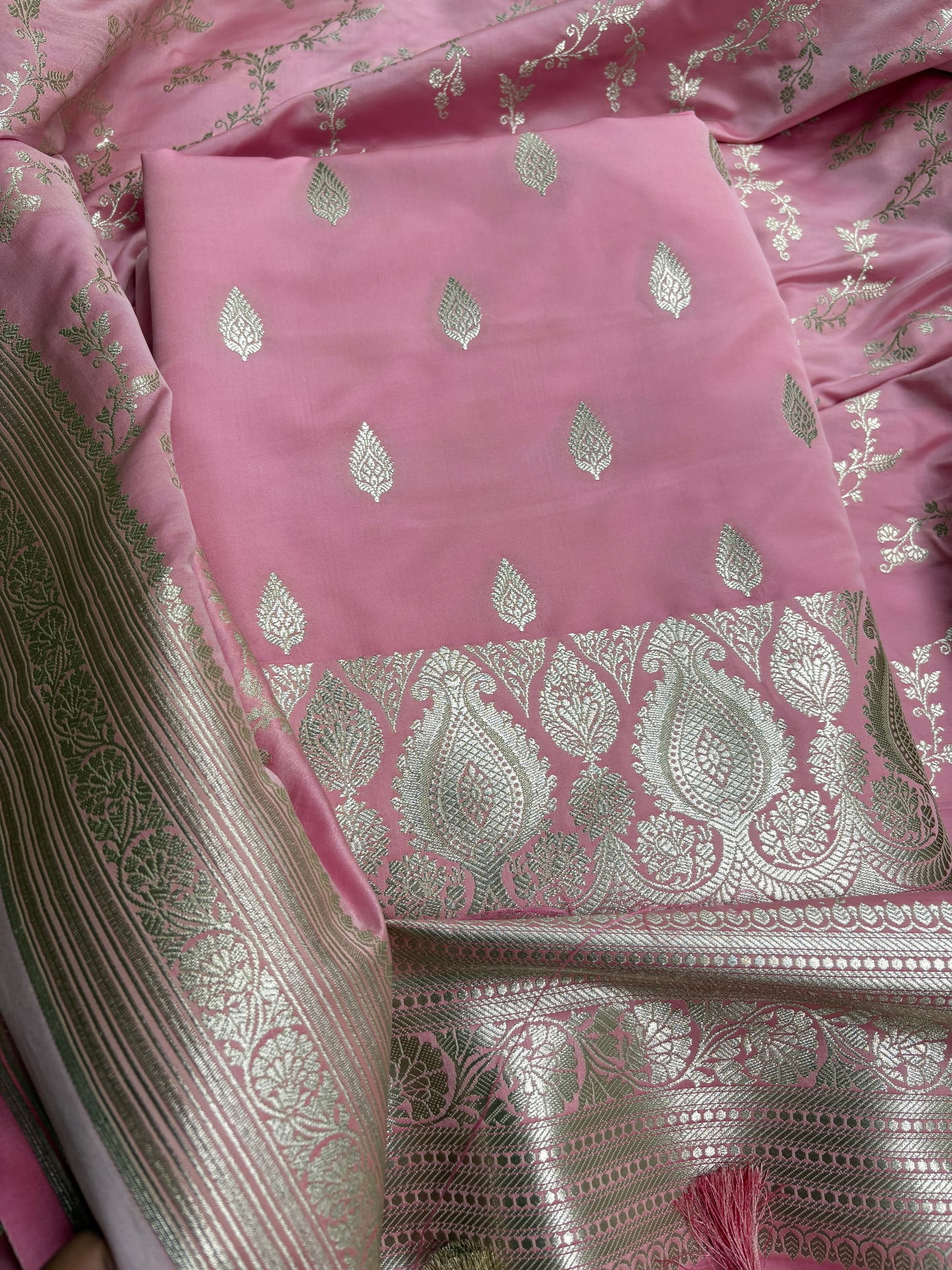 Pink Mashru silk suit set