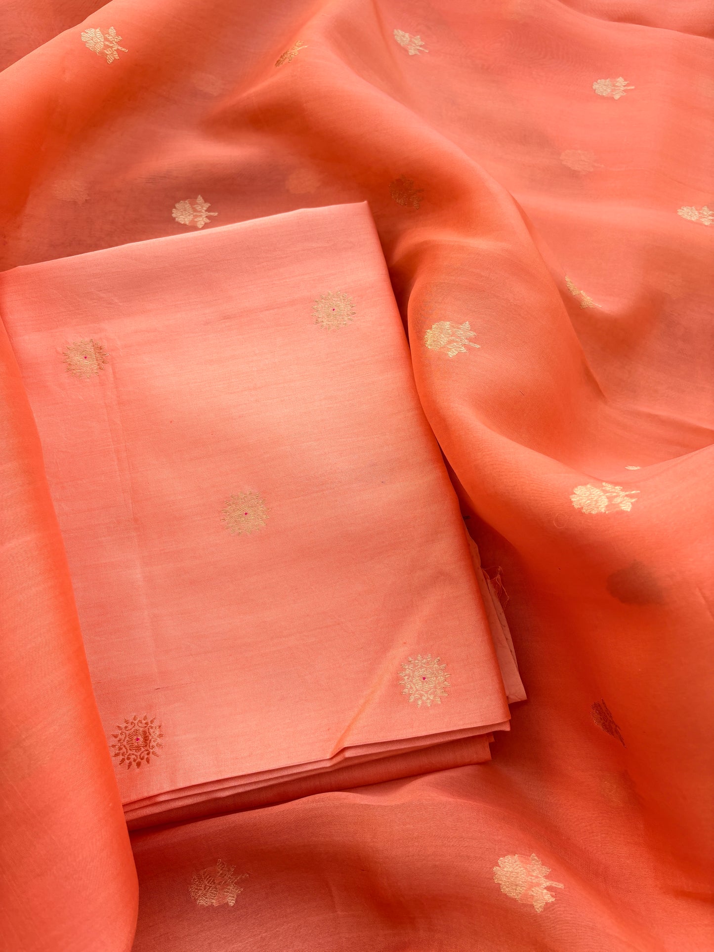 Peach kora Chiniya suit set