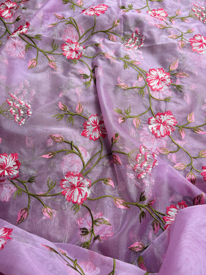Lavender premium Banarasi silk suit set
