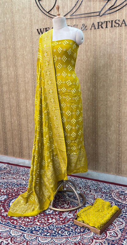 Green bandhani suit set