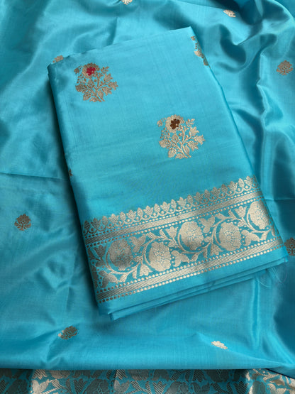 Blue katan by katan kadhwa meenadar suit set
