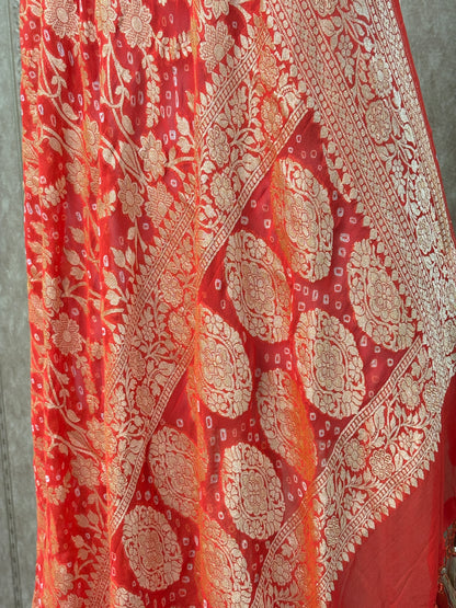 Orange Khaddi georgette dupatta