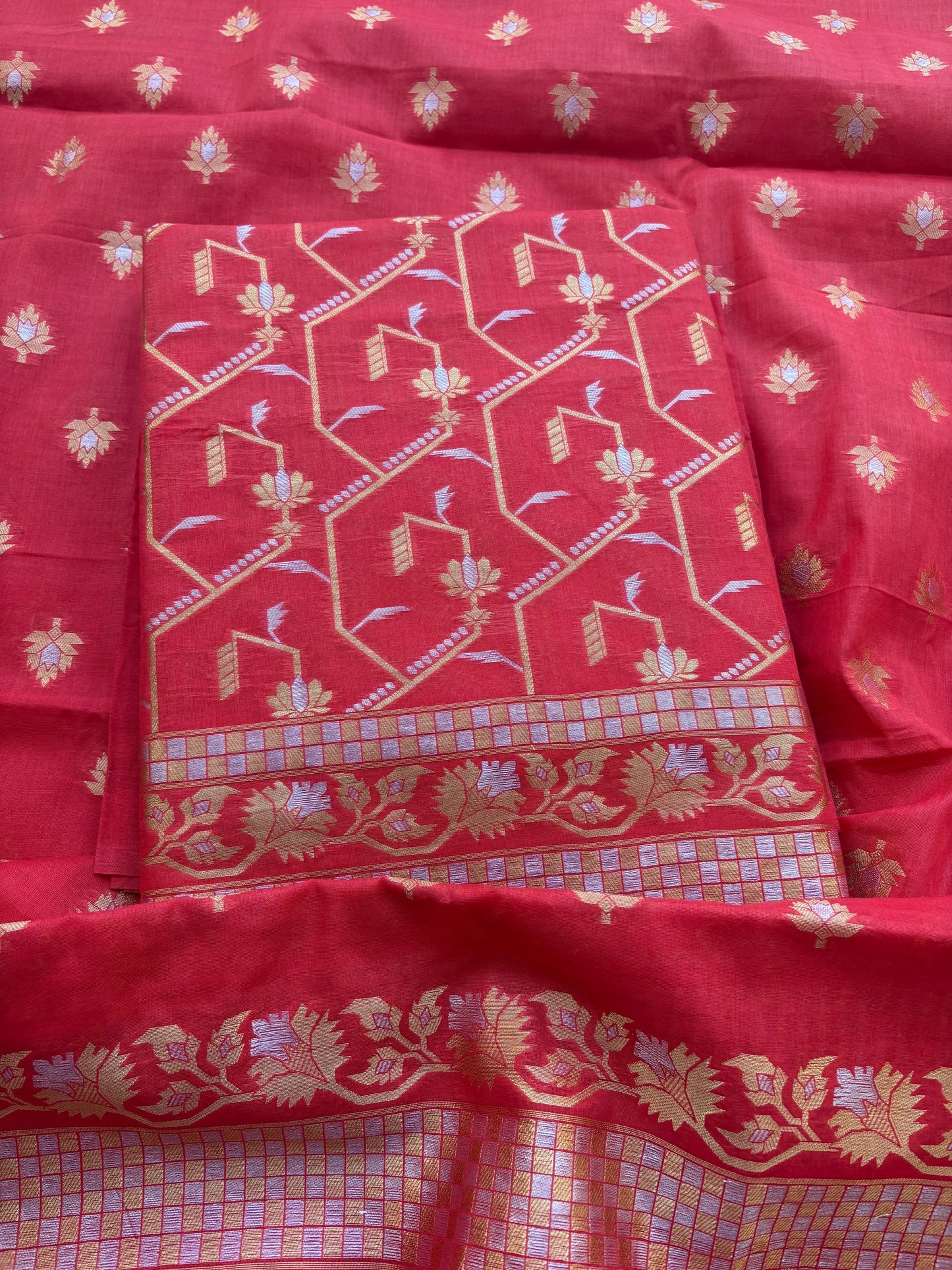 Red Chanderi Sona Rupa suit set