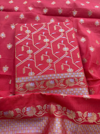 Red Chanderi Sona Rupa suit set
