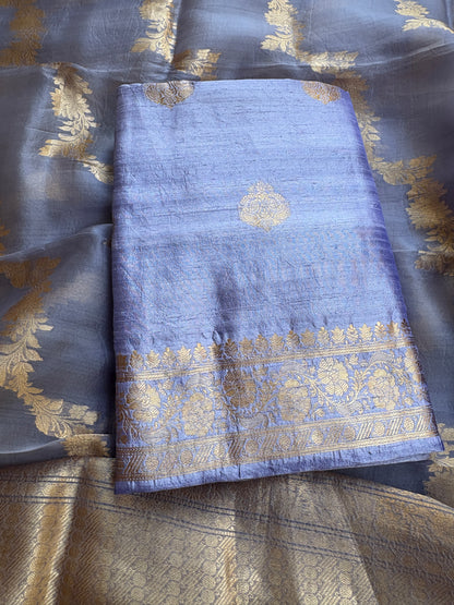 Raw silk kadhwa kurta, bottom , kora kadhwa dupatta