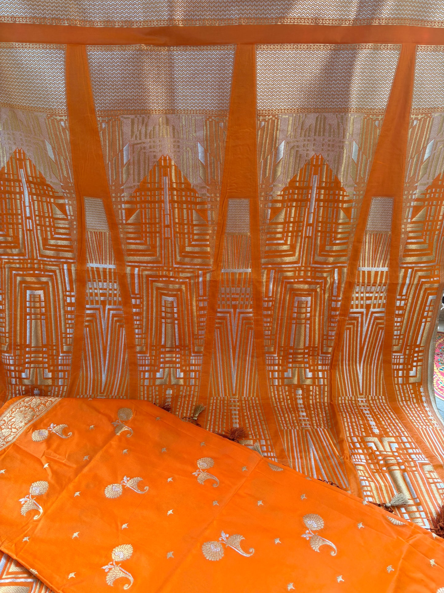 Orange silk Lehanga