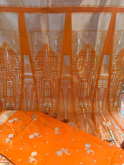 Orange silk Lehanga