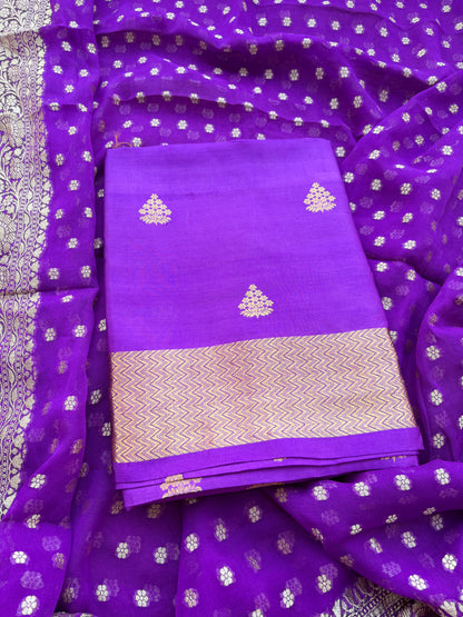 Lavender Chiniya silk suit and Khaddi georgette dupatta