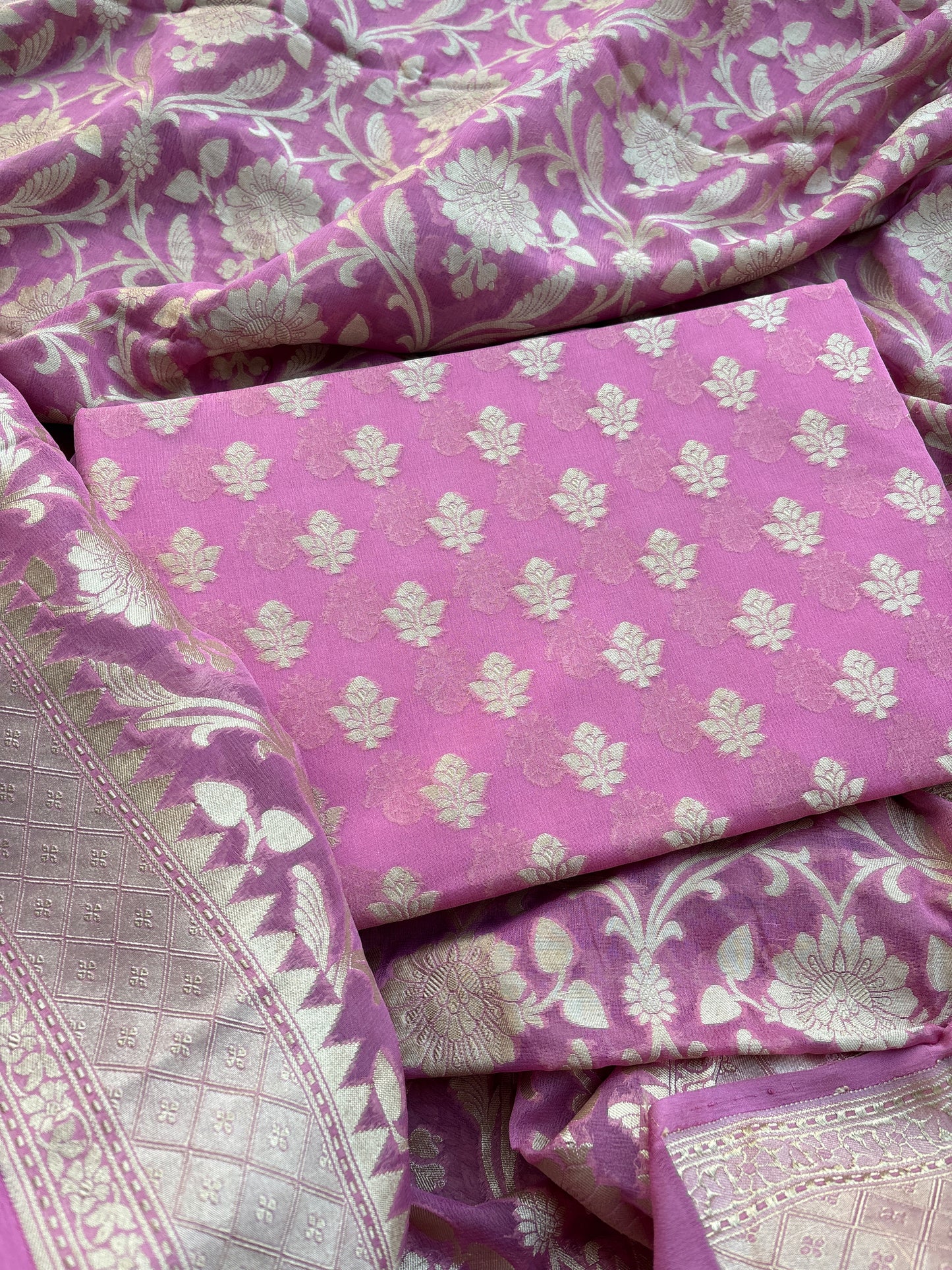 Pink Khaddi georgette suit set