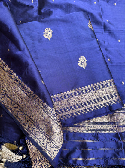 Blue katan by katan silk 3 piece suit set