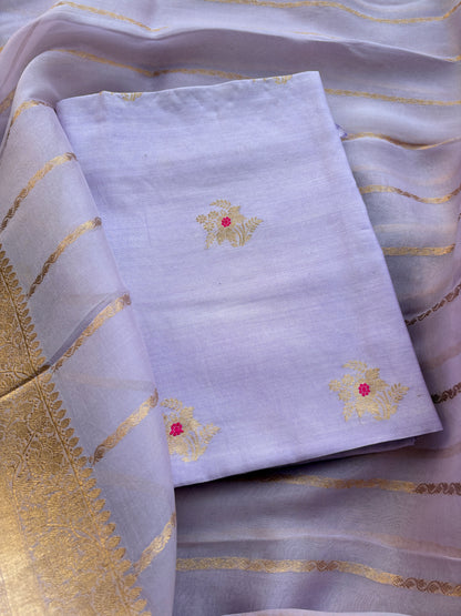 Lavender Chiniya silk 3 piece suit set