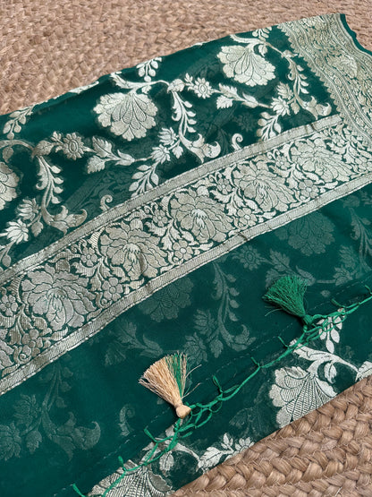Green khaddi georgette dupatta
