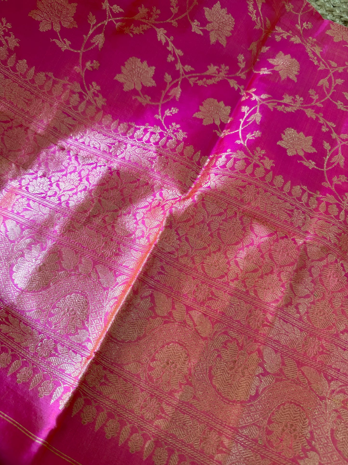 Pink dual tone katan silk dupatta