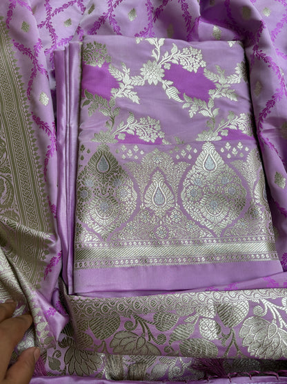 Lavender rangkat mashru silk suit set