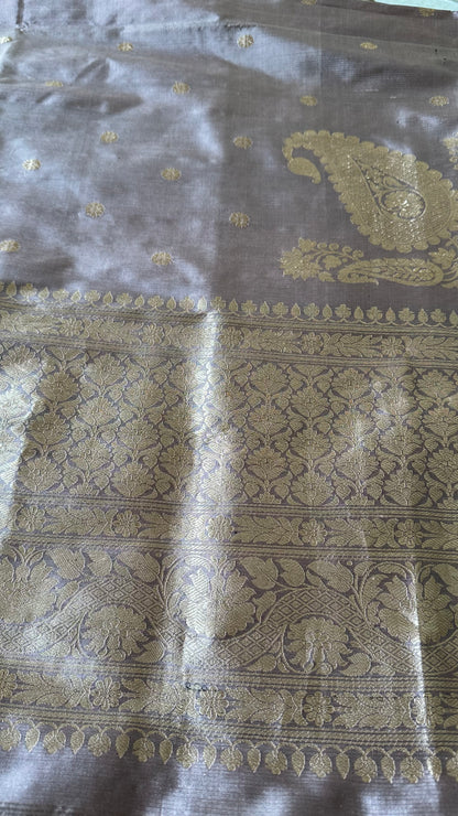 Nude color kadhwa katan silk dupatta