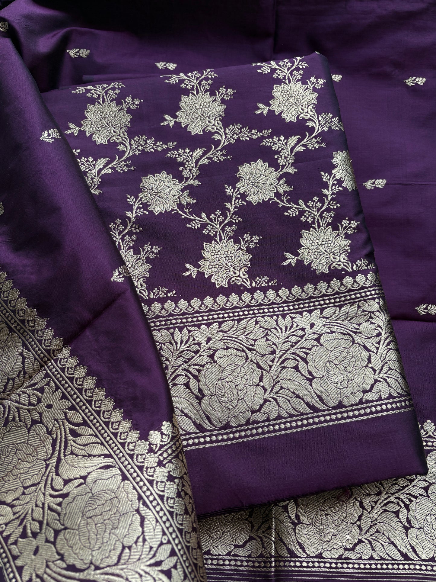 Purple katan by katan silk suit set