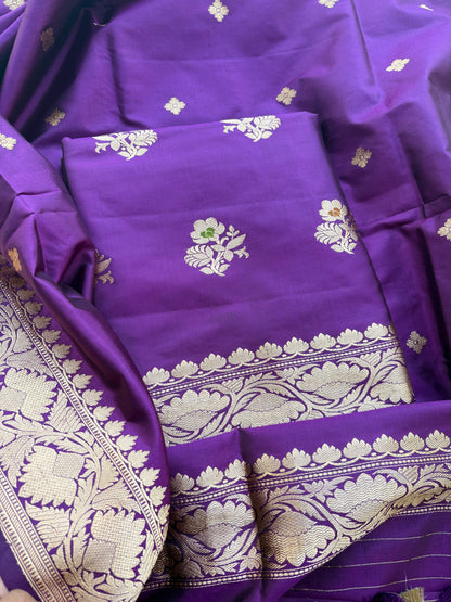 Purple katan by katan silk meenadar suit set