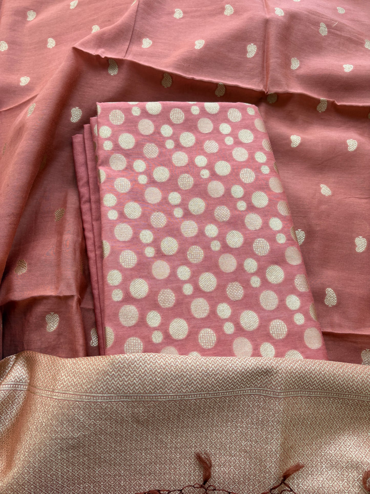 Rust cotton silk suit set