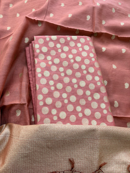Rust cotton silk suit set