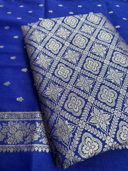 Blue moonga brocade 3 piece suit set