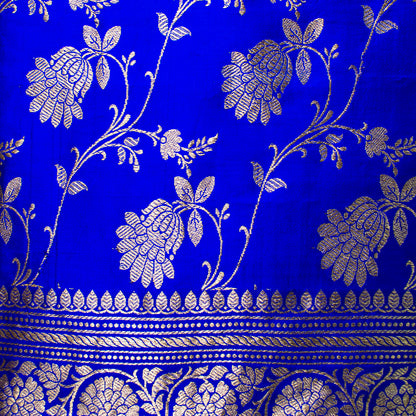 Blue mango silk kadhwa suit set