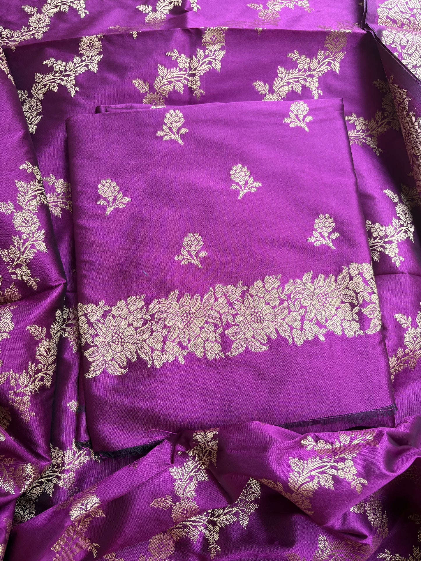 Magenta premium silk 3 piece suit set
